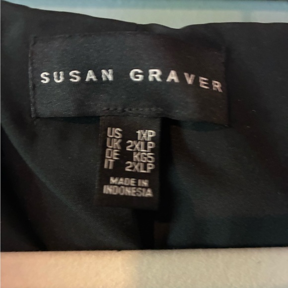 Susan Graver Black Rain Coat - Picture 2 of 4